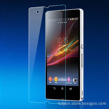 Anti-crack anti fingerprint 0.2mm round angel tempered glass screen protector for Sony Xperia-Z L36h